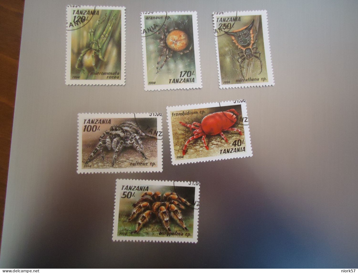 TANZANIA   USED  STAMPS   SET 6 SPIDERS - Ragni