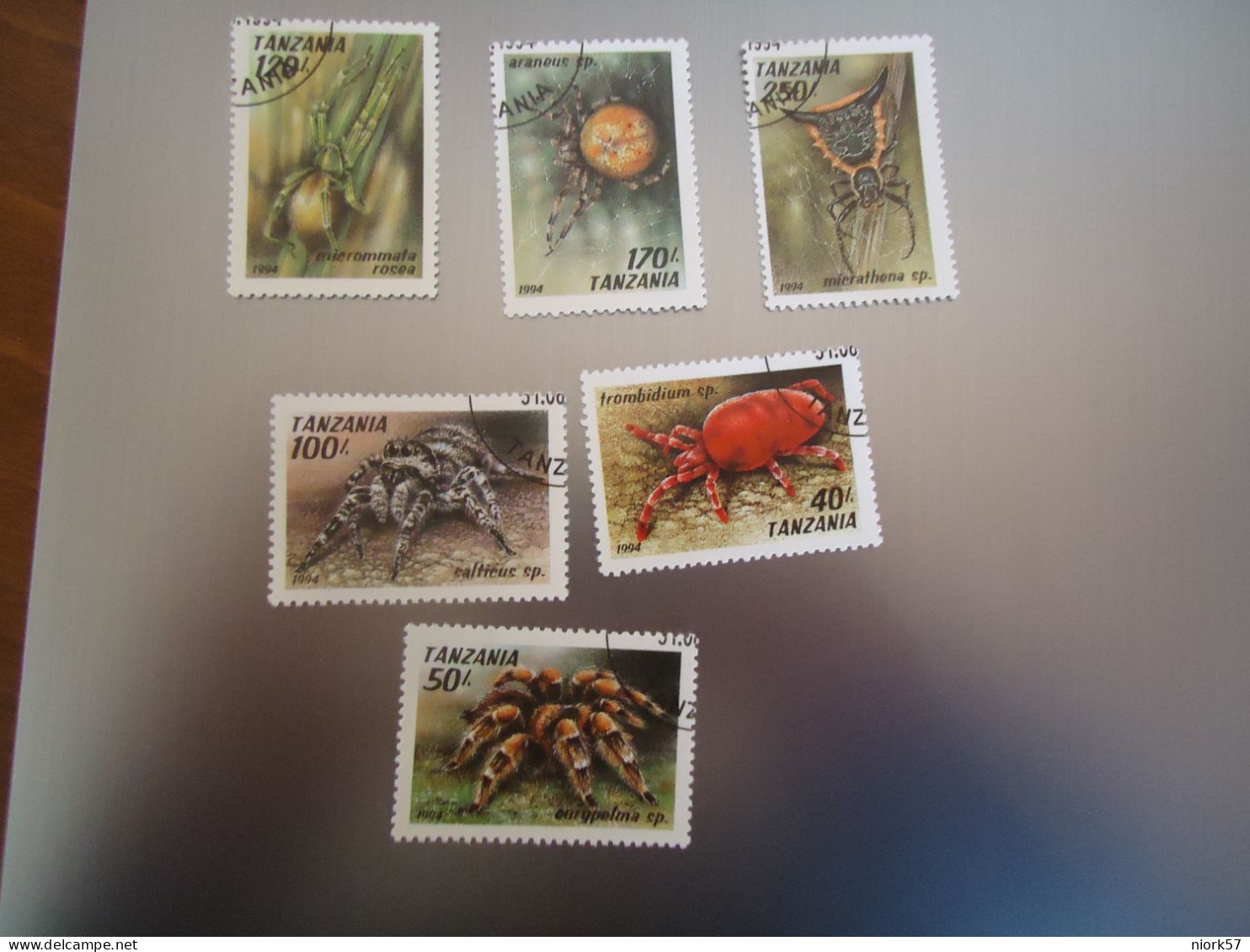 TANZANIA   USED  STAMPS   SET 6 SPIDERS - Spinnen