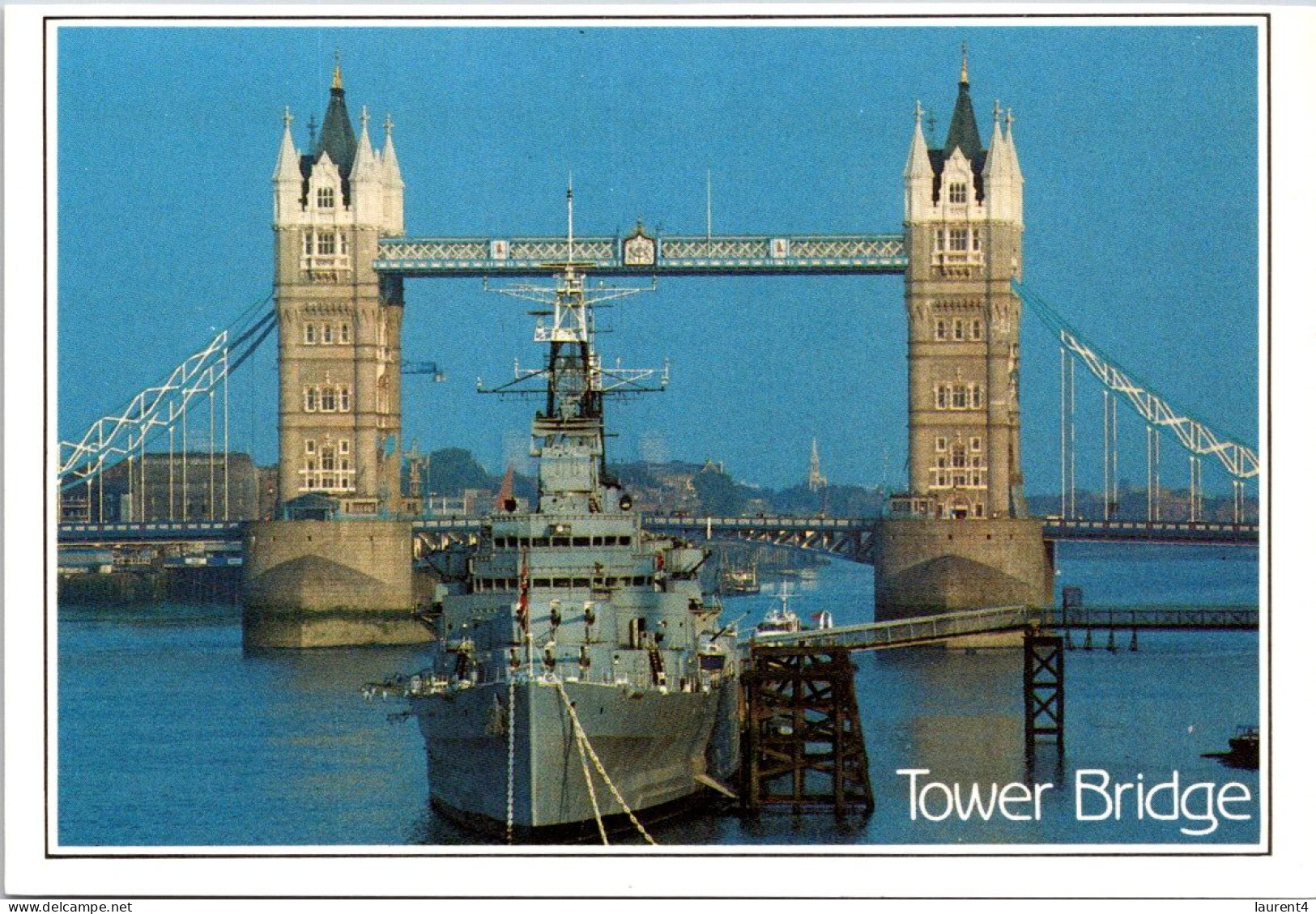 (4 P 34) UK - Tower Bridge & HMS Warship - River Thames