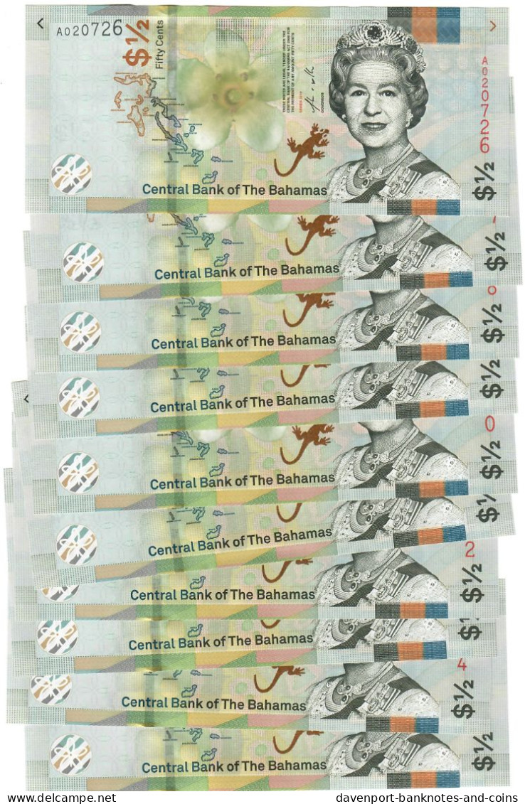 Bahamas 10x 50 Cents 2019 UNC - Bahamas