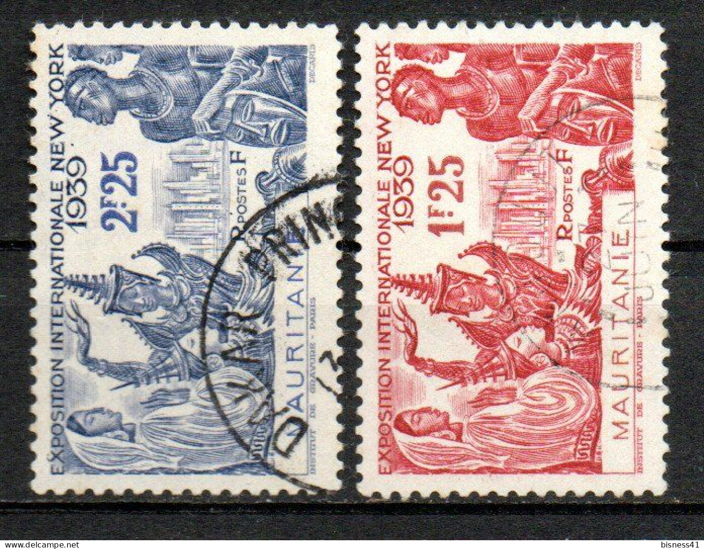 Col33  Colonie Mauritanie N° 98 & 99 Oblitéré Cote : 2,00€ - Usati