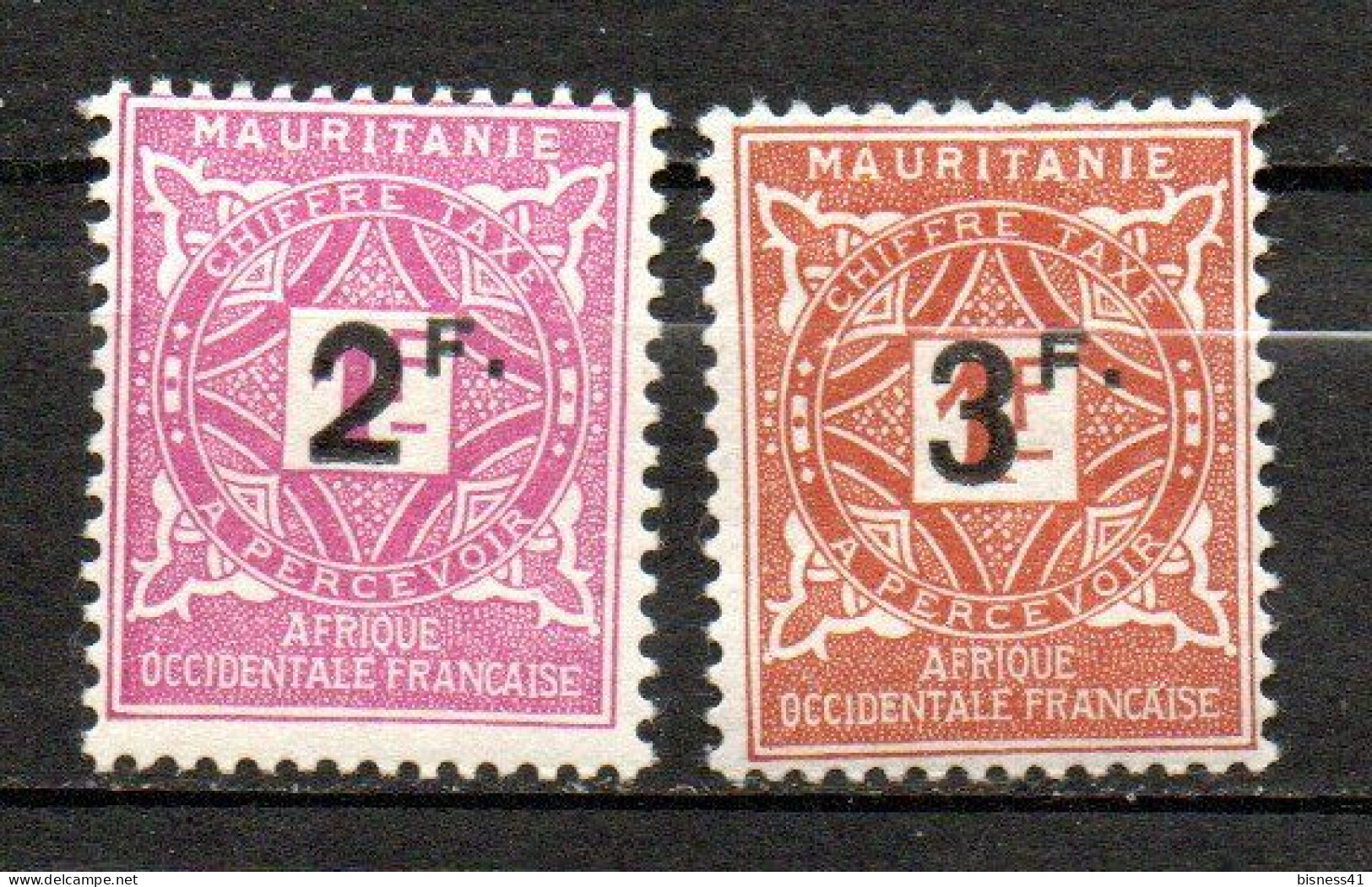 Col33  Colonie Mauritanie Taxe N° 25 & 26 Neuf X MH  Cote : 8,50€ - Usati