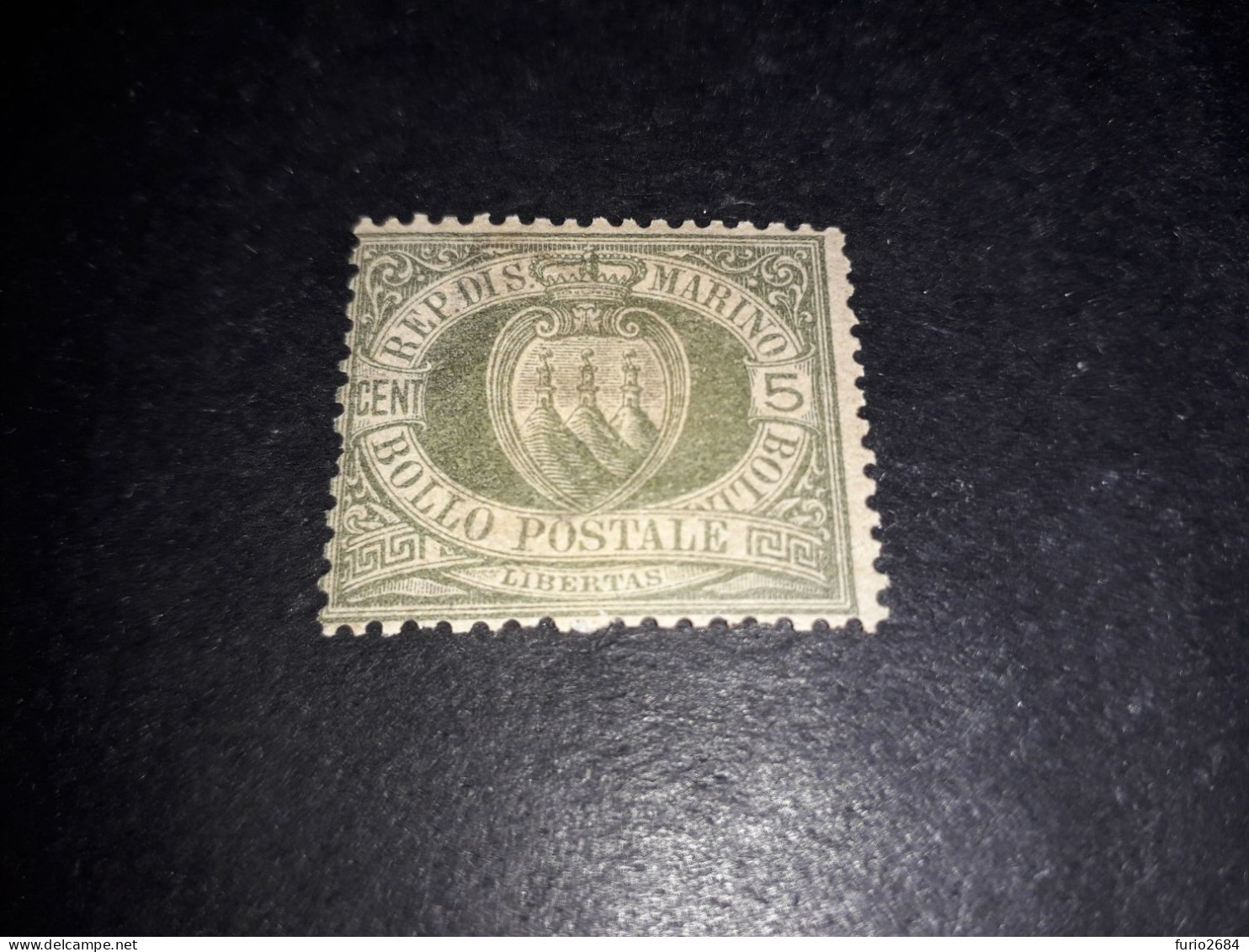 05AL32 SAN MARINO 1892 TIPI PRECEDENTI CON NUOVI COLORI 5 CENT. "X" - Neufs