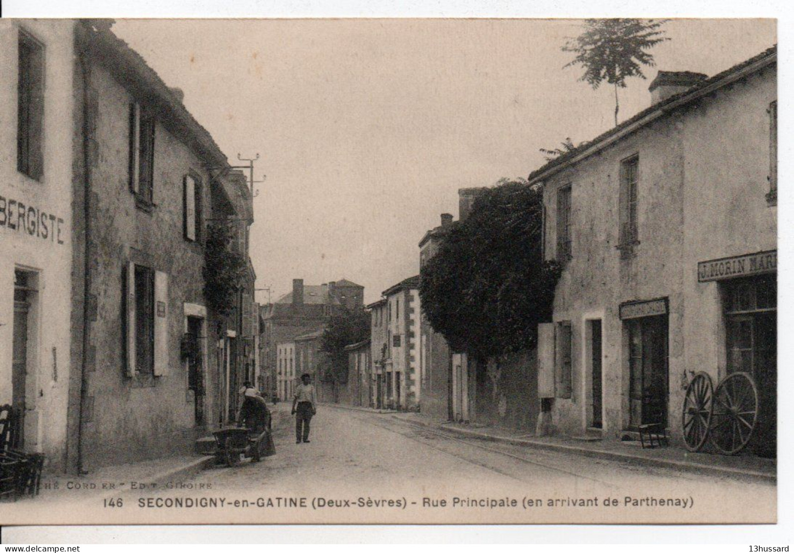 Carte Postale Ancienne Secondigny En Gatine - Rue Principale (en Arrivant De Parthenay) - Secondigny