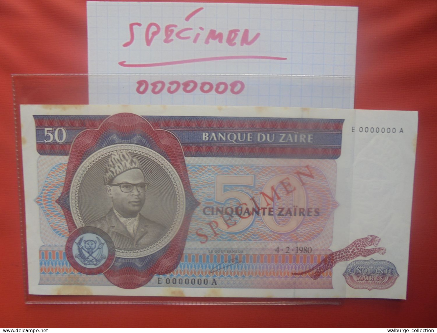 +++SPECIMEN+++ZAIRE 50 ZAIRES 1980 COTE:100$ Circuler (B.29) - Zaïre