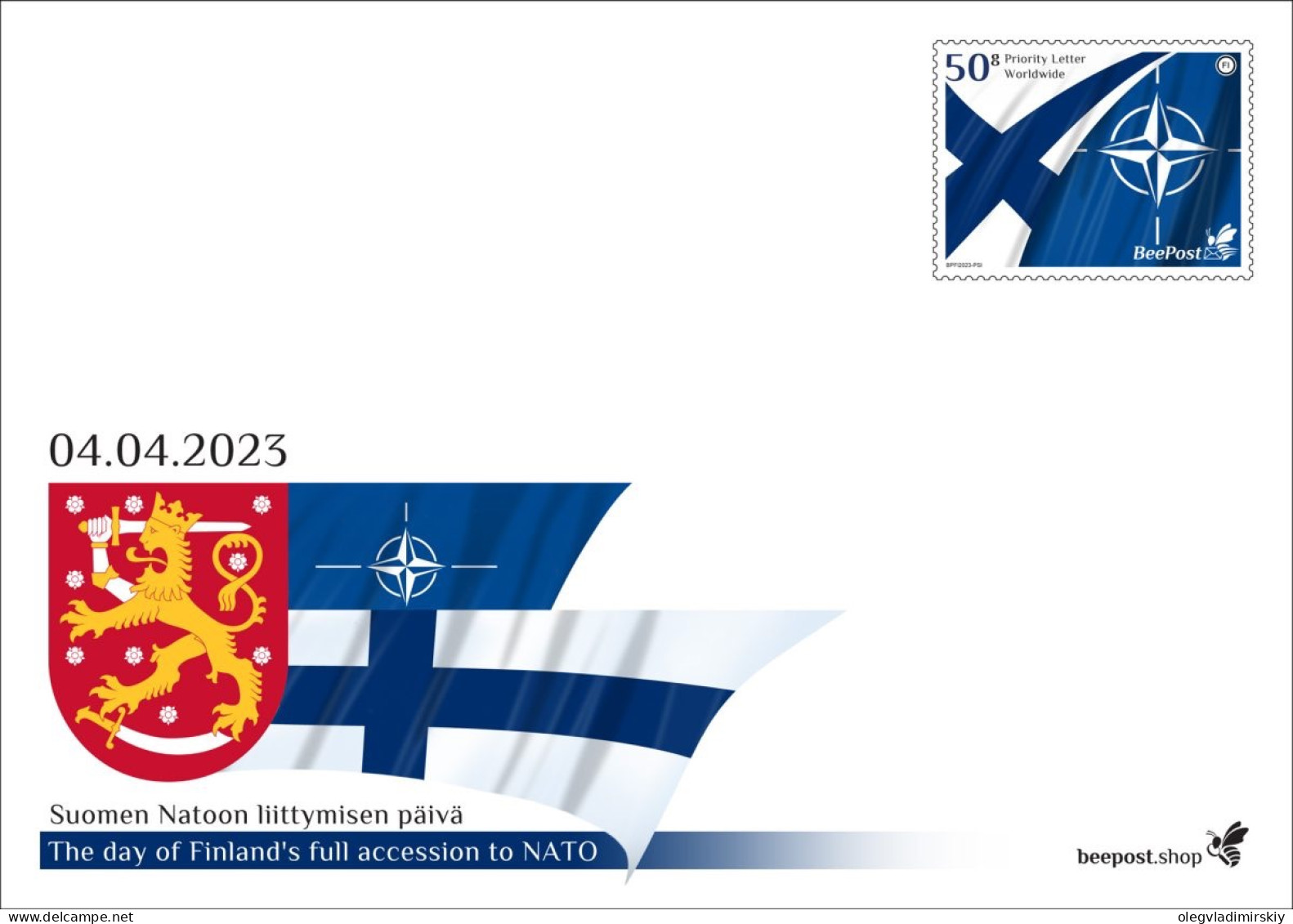 Finland 2023 The Day Of Finland's Full Accession To NATO (postal Stationary) BeePost Mint - Covers