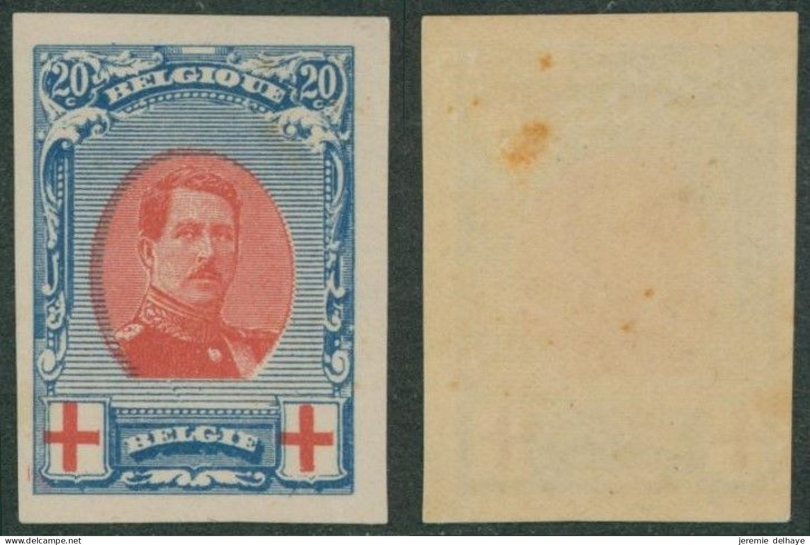 Essai - Croix-rouge : épreuve De La Planche (Type I, Non Adopté) 20C Bleu  / STES 2822 - Proeven & Herdruk