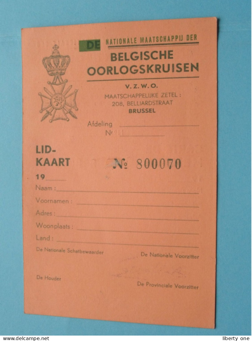 Soc. Nat. Des CROIX DE GUERRE BELGES - BELGISCHE OORLOGSKRUISEN ( Zie / Voir Scans ) 1958 Lid/Membre Namur ! - Documents