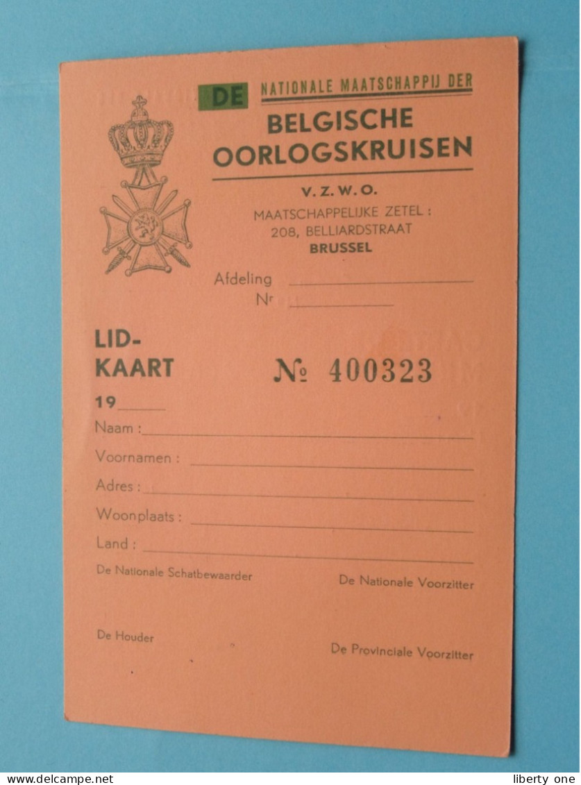 Soc. Nat. Des CROIX DE GUERRE BELGES - BELGISCHE OORLOGSKRUISEN ( Zie / Voir Scans ) 1961 Lid/Membre Namur ! - Documents