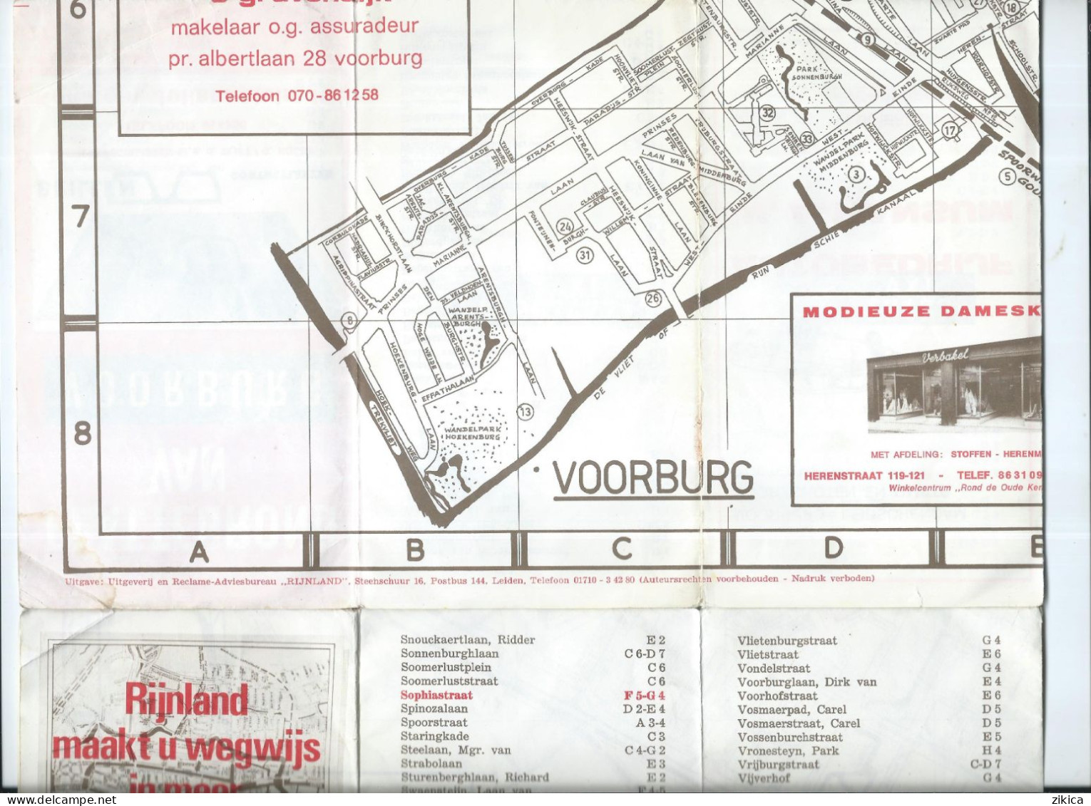 South Holland, Netherlands.- Plattegrond van Voorburg,map