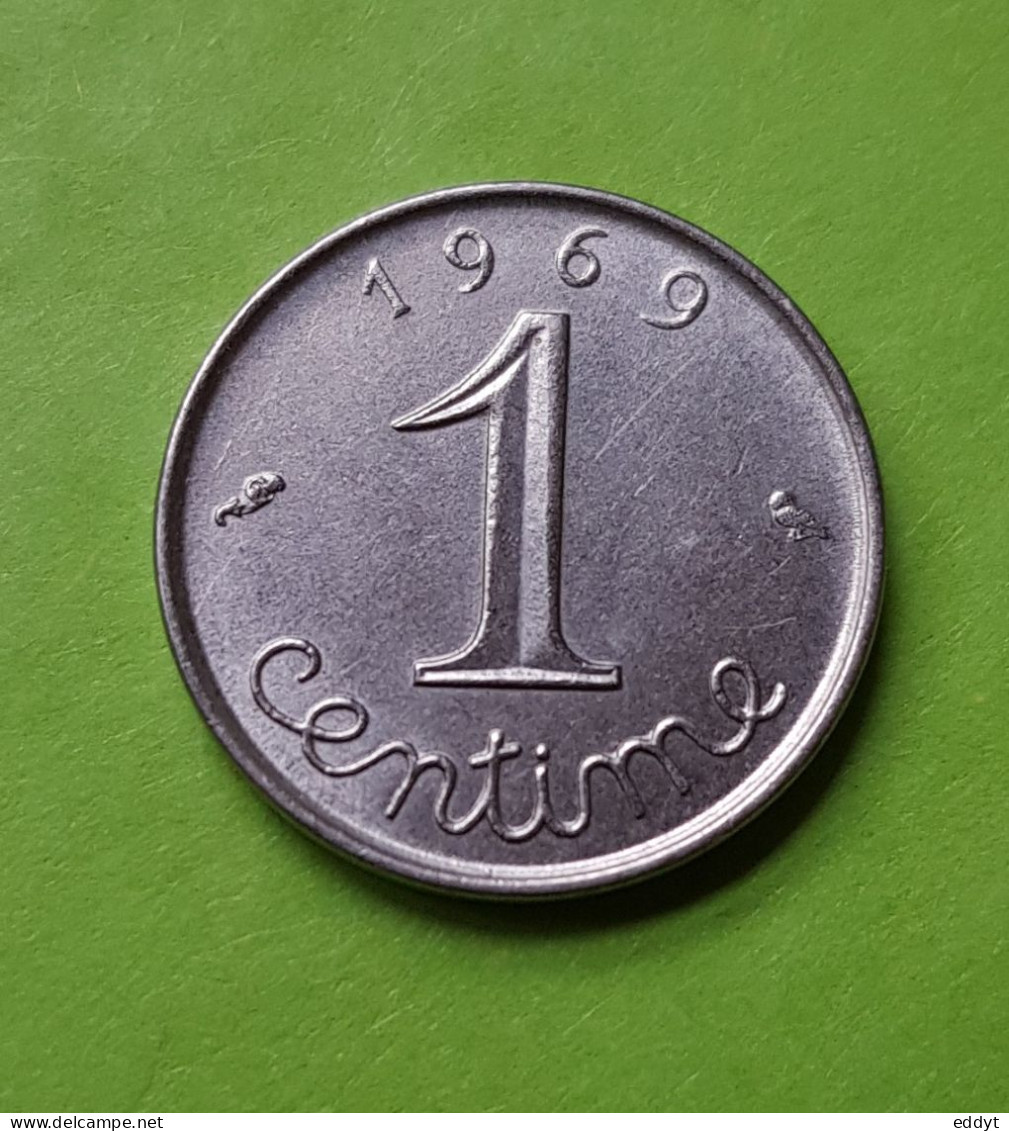 Monnaie, Pièce FRANCE - 1 Centime 1969 " 9 Plus Long " - Epi Blé - République Française - 1 Centime
