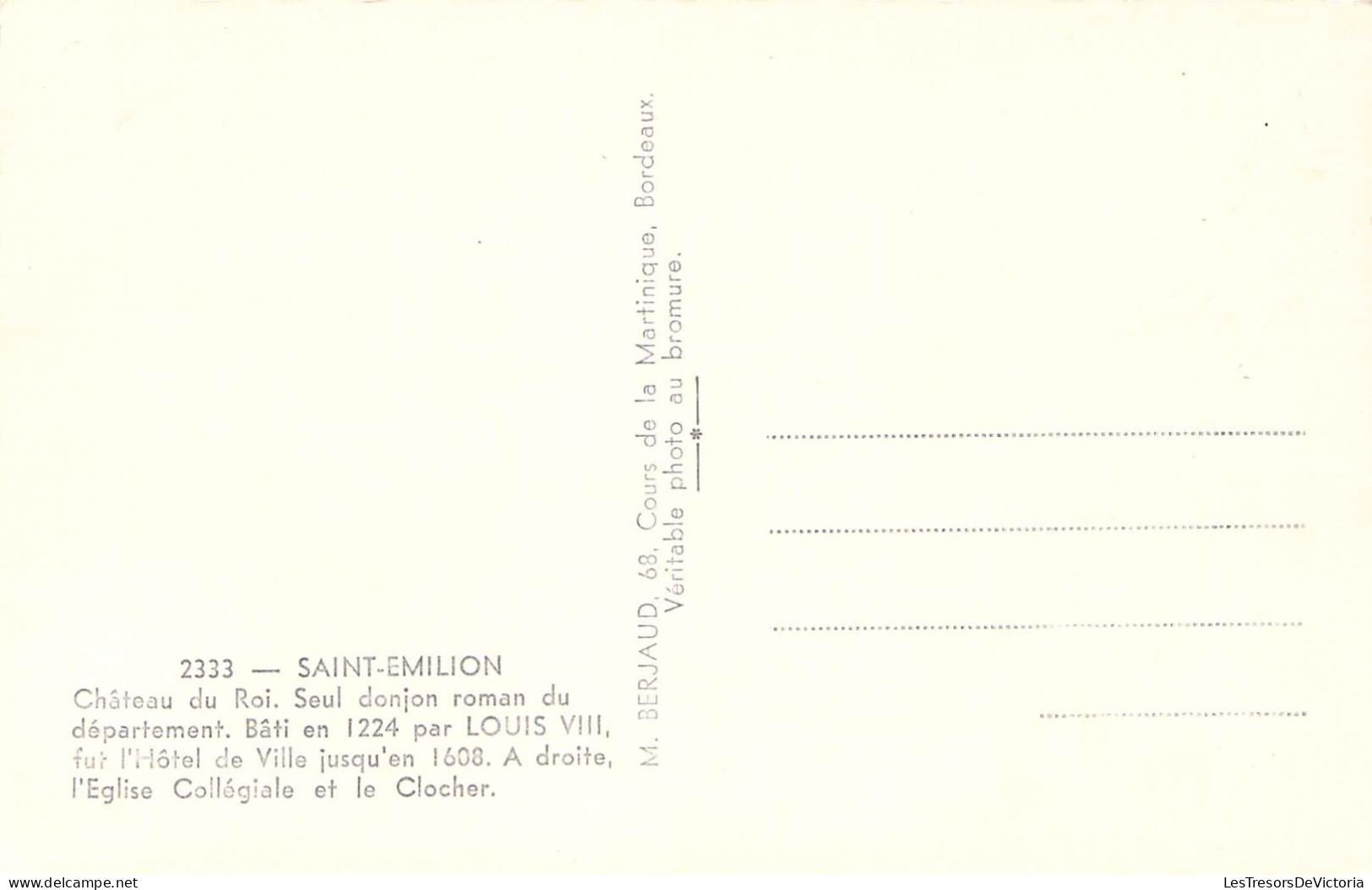 FRANCE - 33 - SAINT EMILION - Château Du Roi  - Carte Postale Ancienne - Saint-Emilion