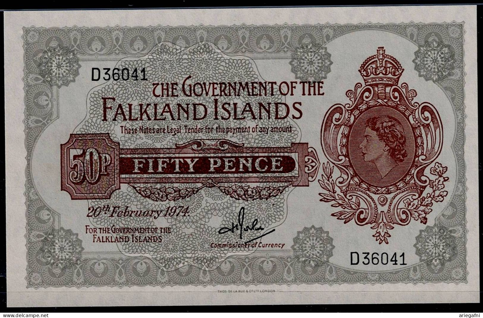 FALKLAND 1974 BANKNOTE 50 PENCE UNC!! - Falkland