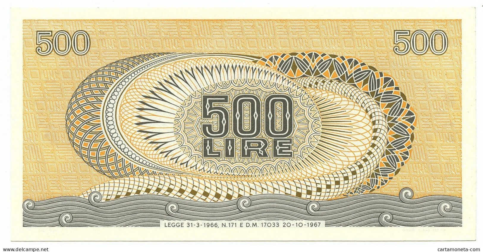 500 LIRE BIGLIETTO DI STATO ARETUSA 20/10/1967 FDS - Sonstige & Ohne Zuordnung