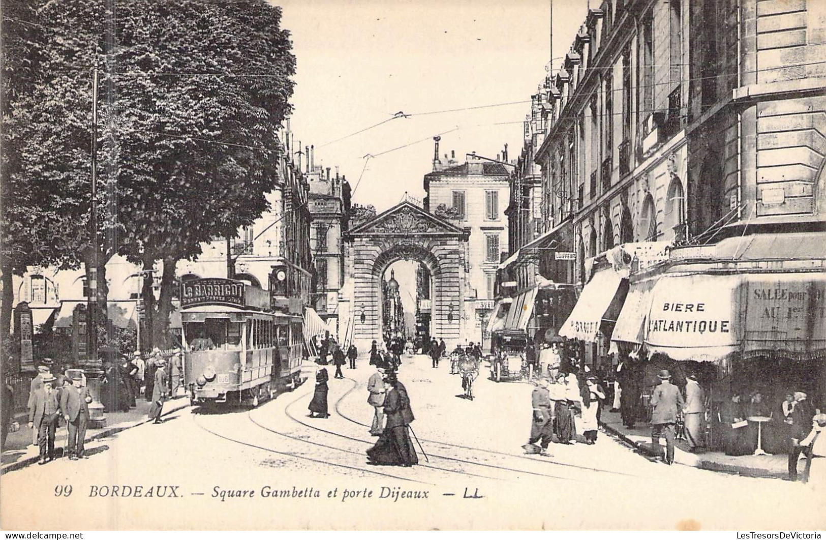 FRANCE - 33 - BORDEAUX - Square Gambetta Et Porte Dijeaux - Carte Postale Ancienne - Bordeaux