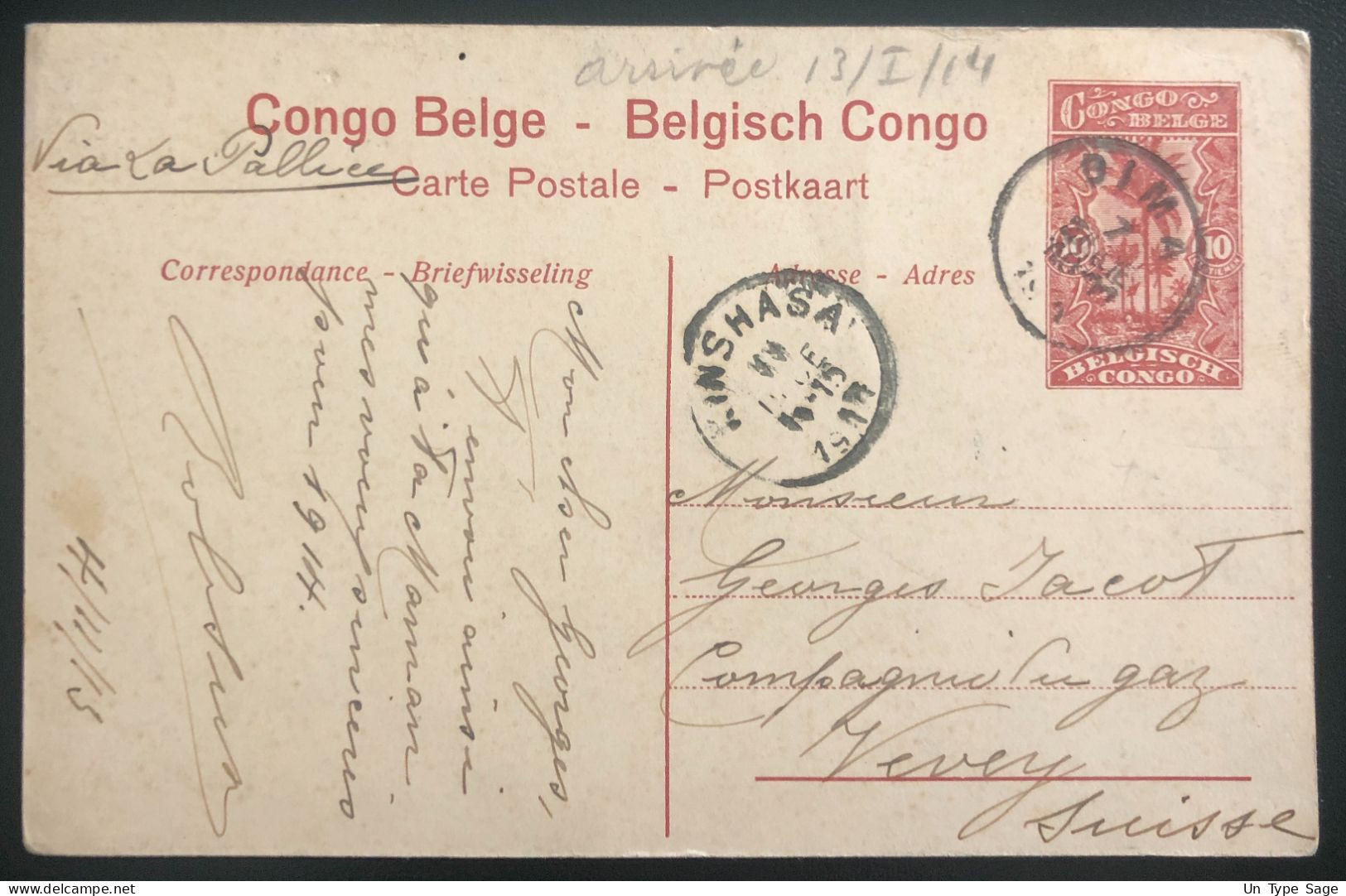 Congo Belge, Entier Carte-Postale De Dima 1913 Pour La Suisse - (N071) - Entiers Postaux
