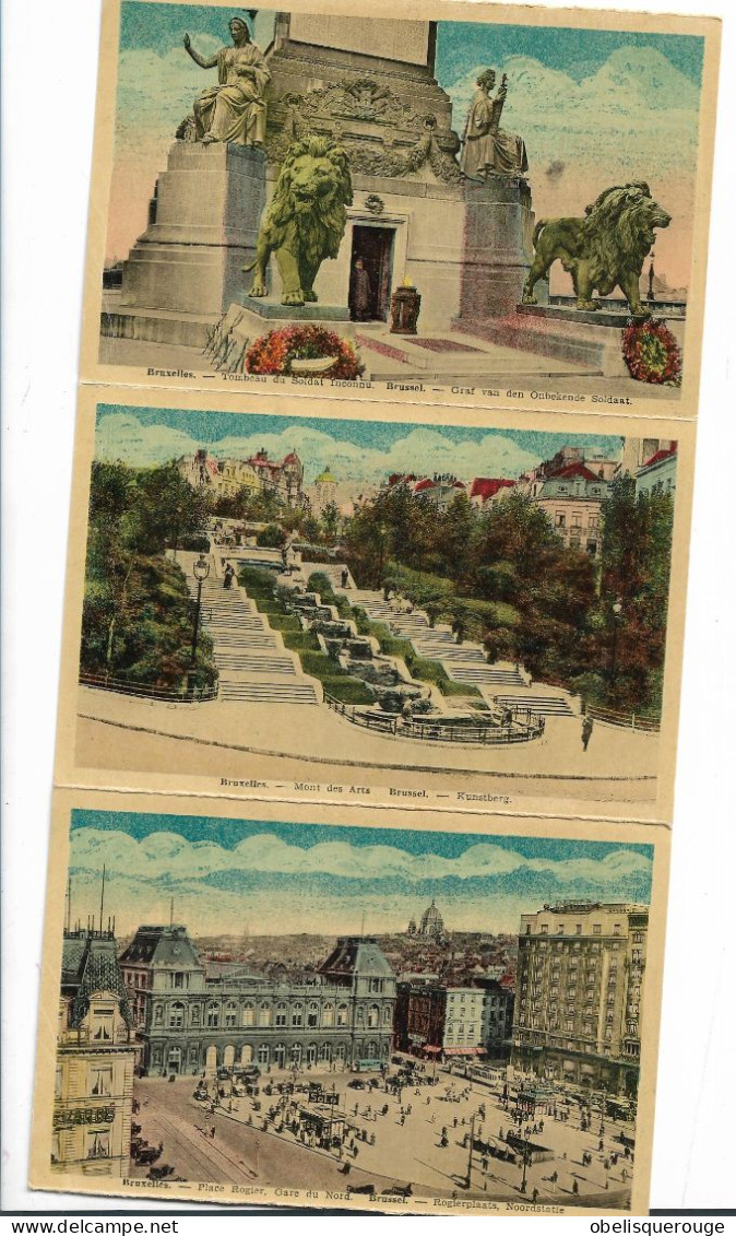 BRUXELLES GARE PLACE ROGIER MONT DES ARTD ANIMATION   LOT 3 CARTES TOMBRAU SOLDAT  INCONNU - Markten