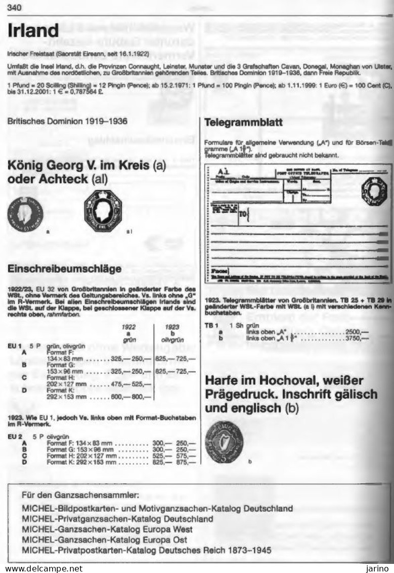 Ganzsachen - Stationery Michel West Europa 2003/2004 Via PDF On CD, 978 Seiten, Ireland 32 Seiten Ganzsachen - Postwaardestukken