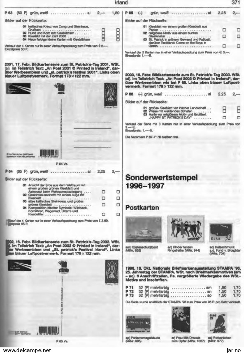 Ganzsachen - Stationery Michel West Europa 2003/2004 via PDF on CD, 978 Seiten, Ireland 32 Seiten Ganzsachen