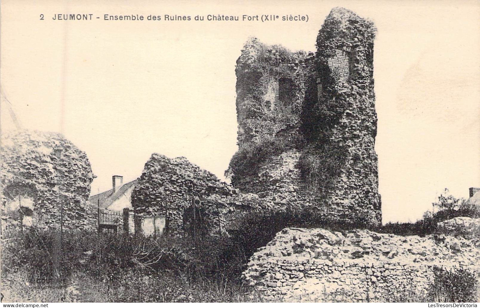 FRANCE - 59 - JEUMONT - Ensemble Des Ruines Du Château Fort (XIIe Siécle ) - Carte Postale Ancienne - Saint Amand Les Eaux