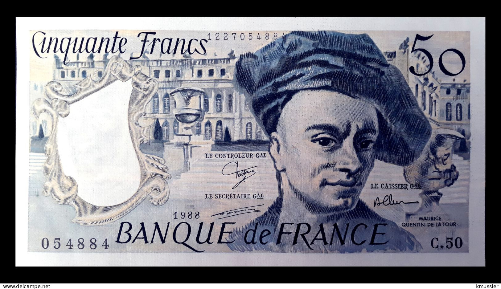 # # # Banknote Frankreich (France) 50 Francs 1988 AU- # # # - 20 F 1980-1997 ''Debussy''