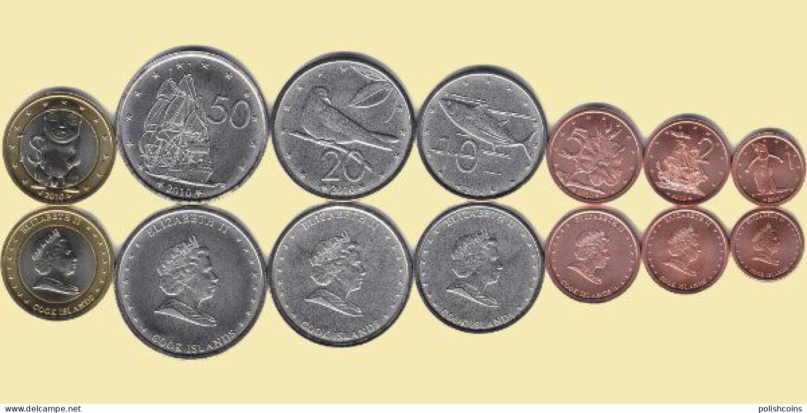 COOK ISLANDS 2010 Set Of 7 Coins UNC - Cookeilanden