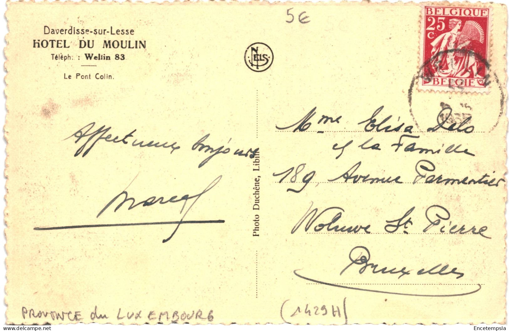 CPA Carte Postale Belgique   Daverdisse Sur Lesse Pont Colin 1935   VM65807 - Daverdisse