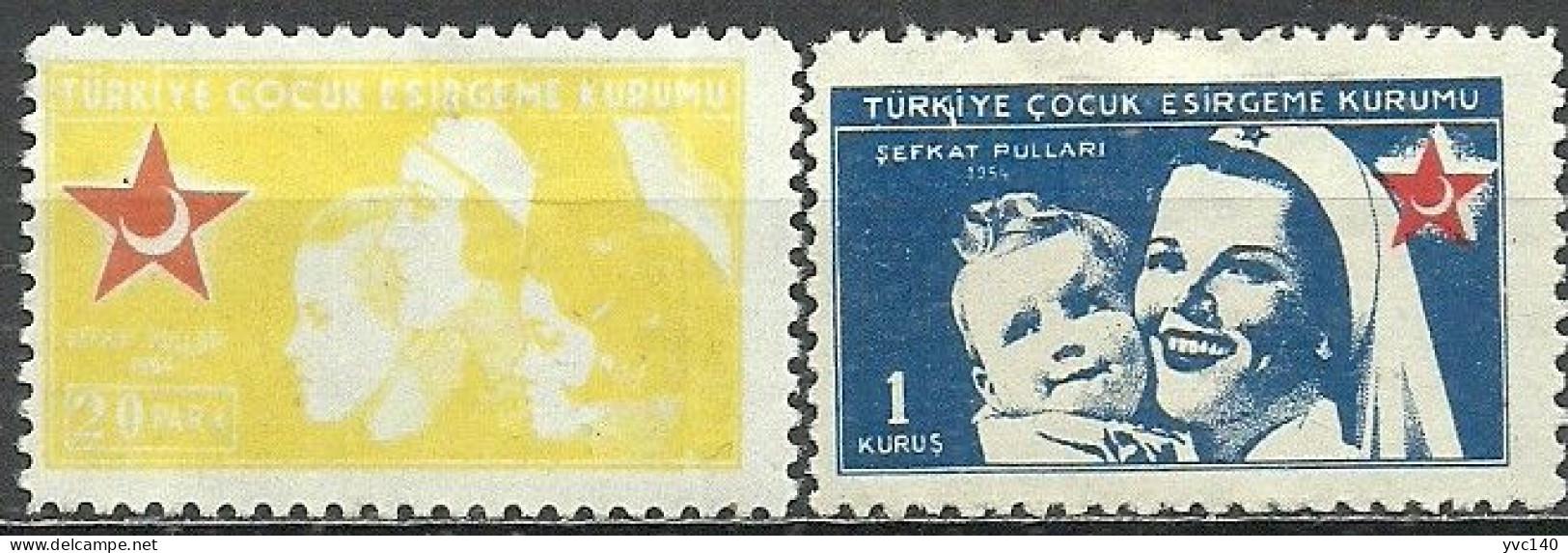 Turkey; 1954 Society For The Protection Of Children, Charity Stamps - Wohlfahrtsmarken