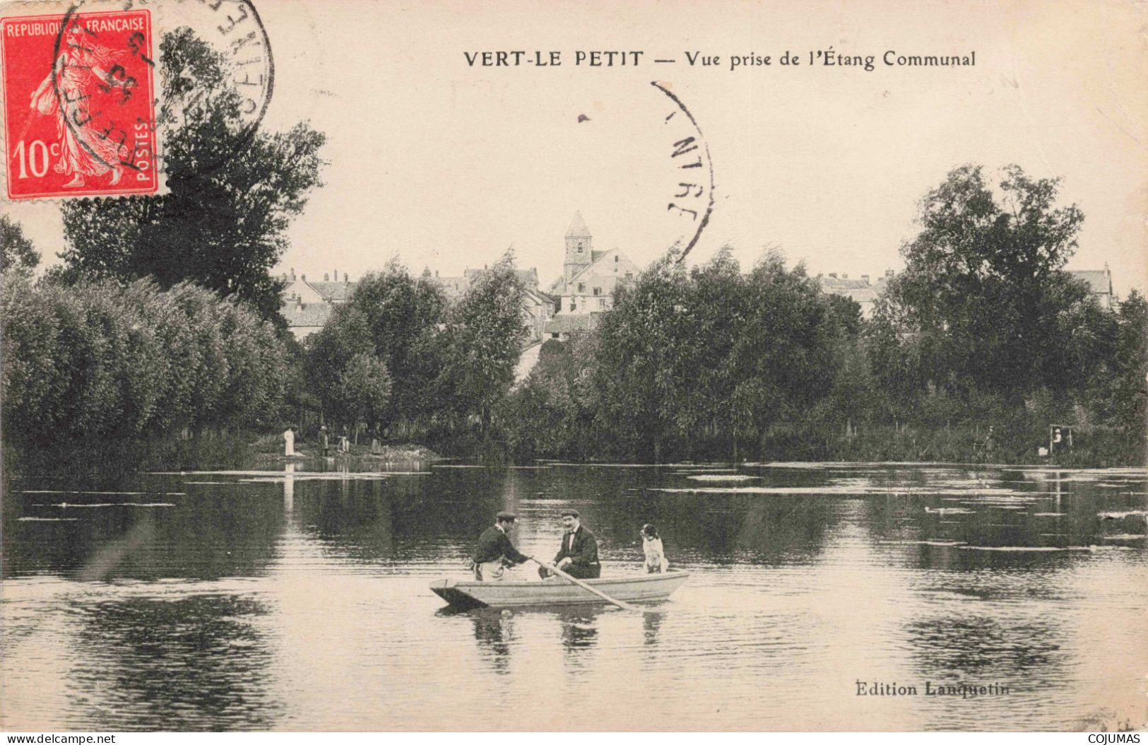 91 - VERT LE PETIT - S13240 - Vue Prise De L'Etang Communal - Barque - En L'état Pli - L1 - Vert-le-Petit