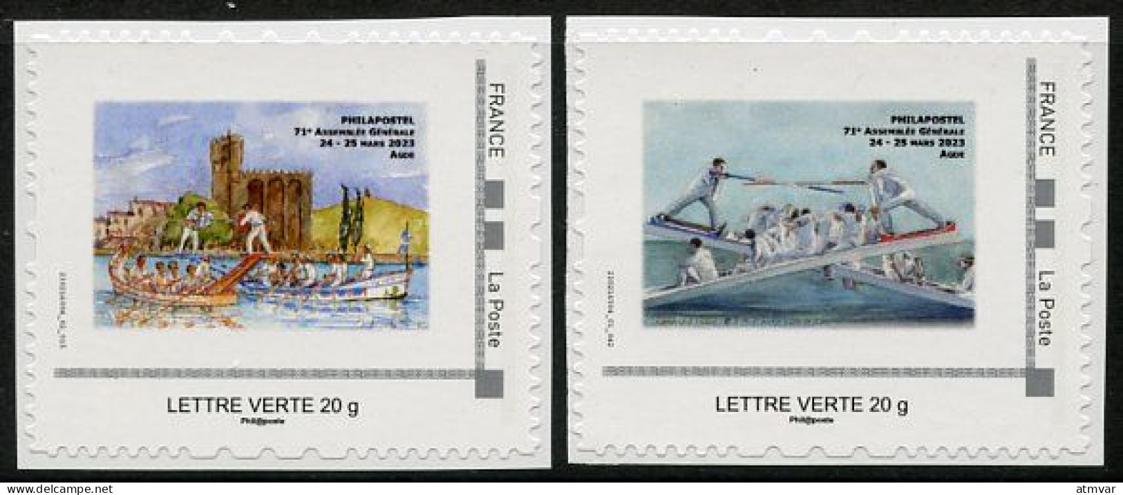 FRANCE (2023) Serie / Set MTAM 71e Assemblée Générale Philapostel Cap D'Agde, Joutes Nautiques, Cathédrale Saint-Étienne - Nuovi