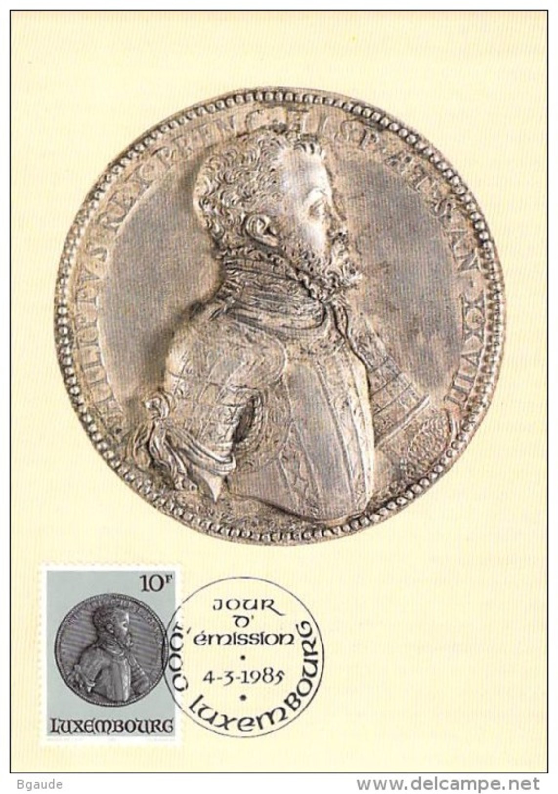 LUXEMBOURG  CARTE  MAXIMUM  NUM-YVERT  1069 PHILIPPE II - Cartes Maximum