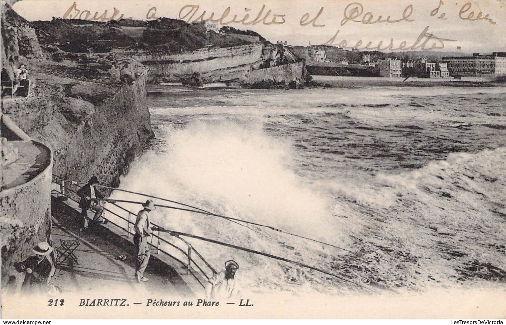 FRANCE - 64 - BIARRITZ - Pêcheurs Au Phare - Carte Postale Ancienne - Biarritz