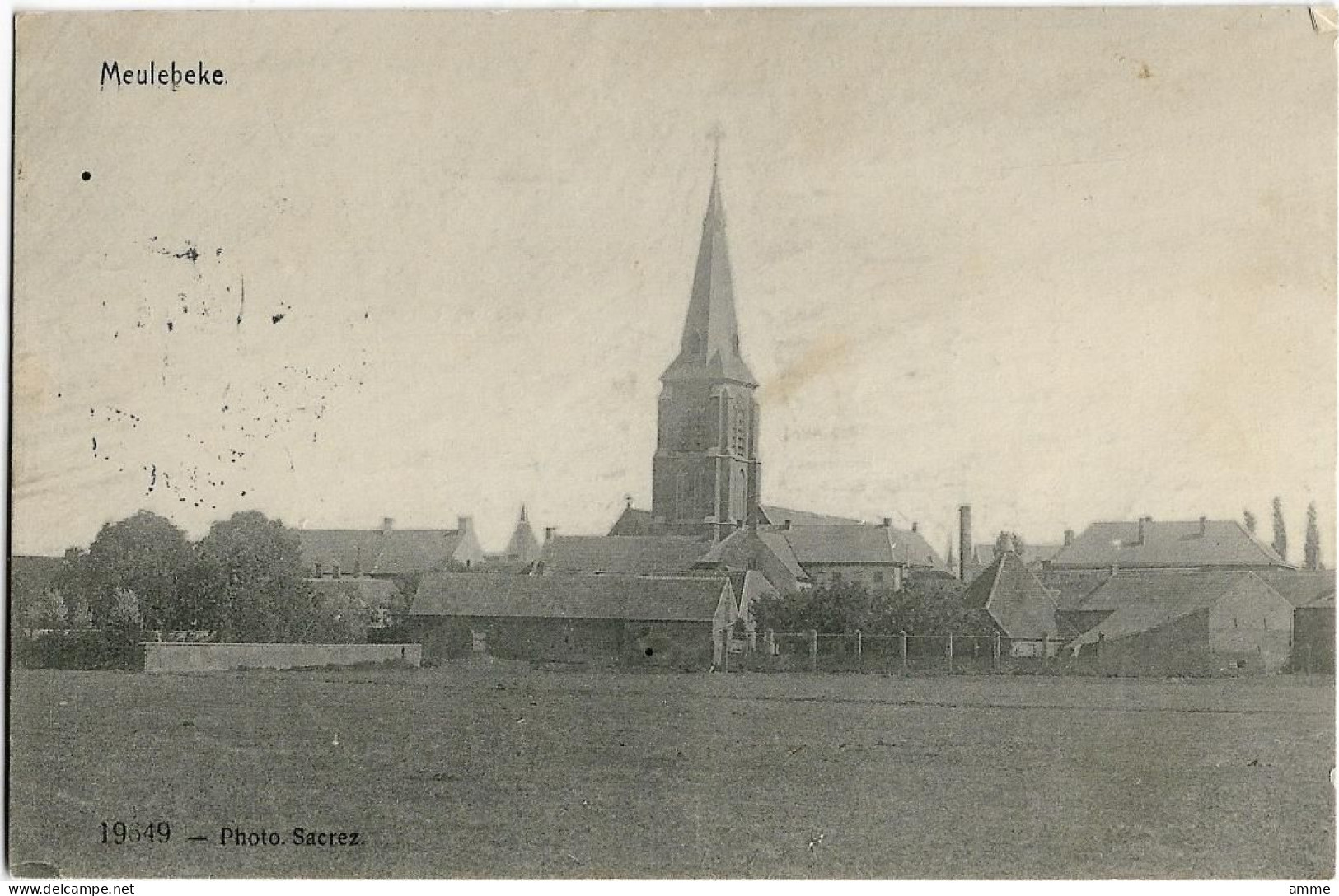 Meulebeke   * (zonder Titel )  Kerk - Dorpzicht   (Feldpost 1915) - Meulebeke