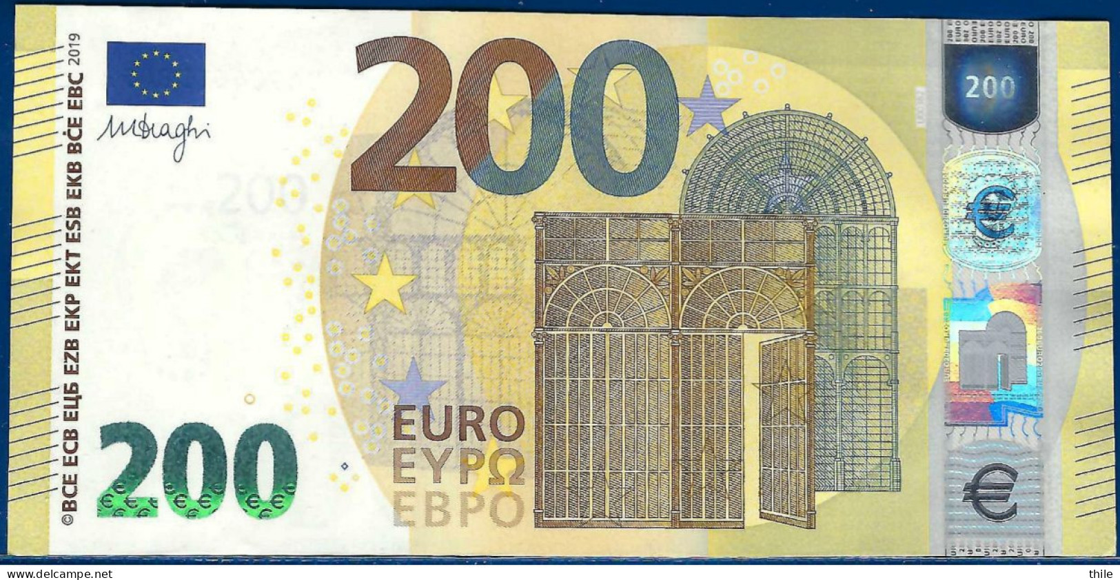 FRANCE - 200 € - UA - U003 B2 - UNC - Draghi - 200 Euro