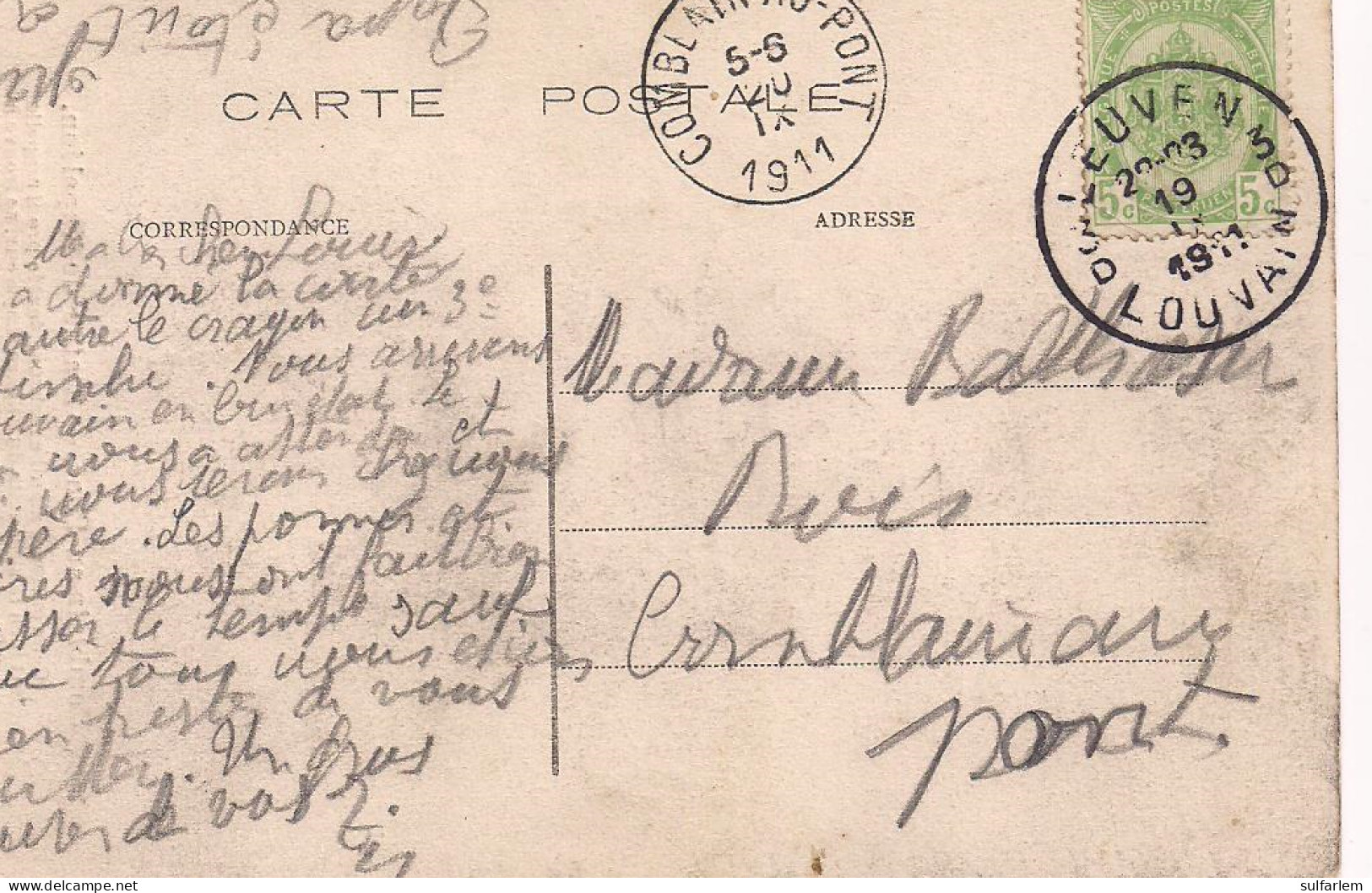 Carte Postale  COMBLAIN AU PONT. Statue De Napoléon. 1911 - Comblain-au-Pont