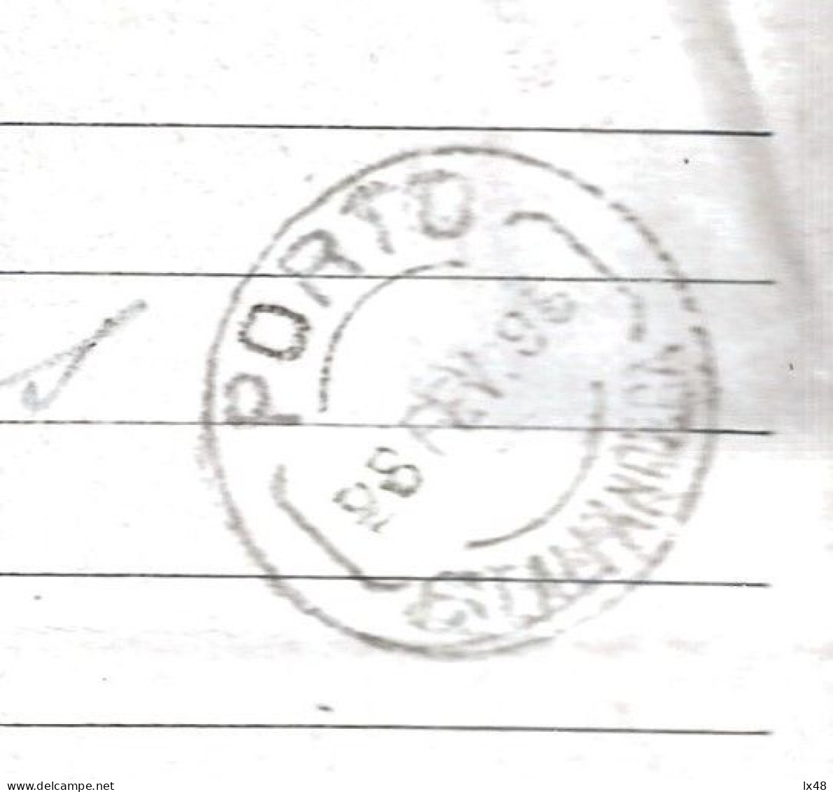Obliteração Postal Estação Telegráfica Alfandega Porto. 'EST ALFANDEGA' Telegrama 1896. Alfandega Telegraph Station, Por - Briefe U. Dokumente