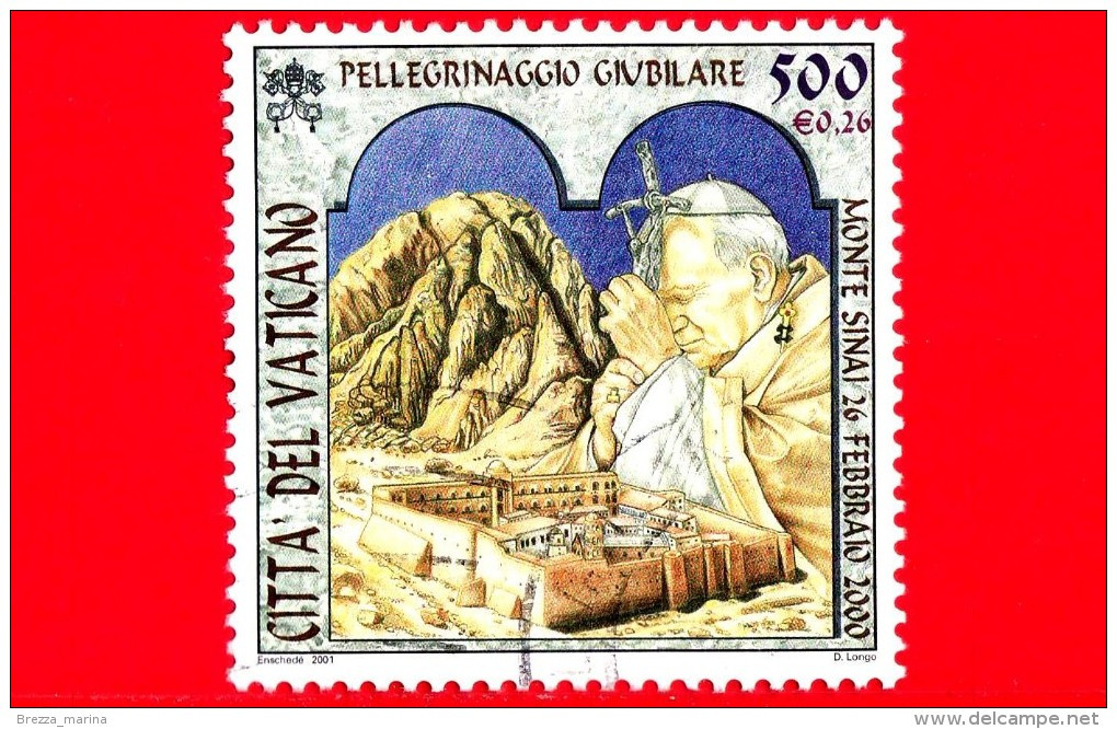 VATICANO - Usato - 2001 - Pellegrinaggi Giubilari Del Santo Padre - Monte Sinai - 500 L. - 0,26 € - Gebraucht