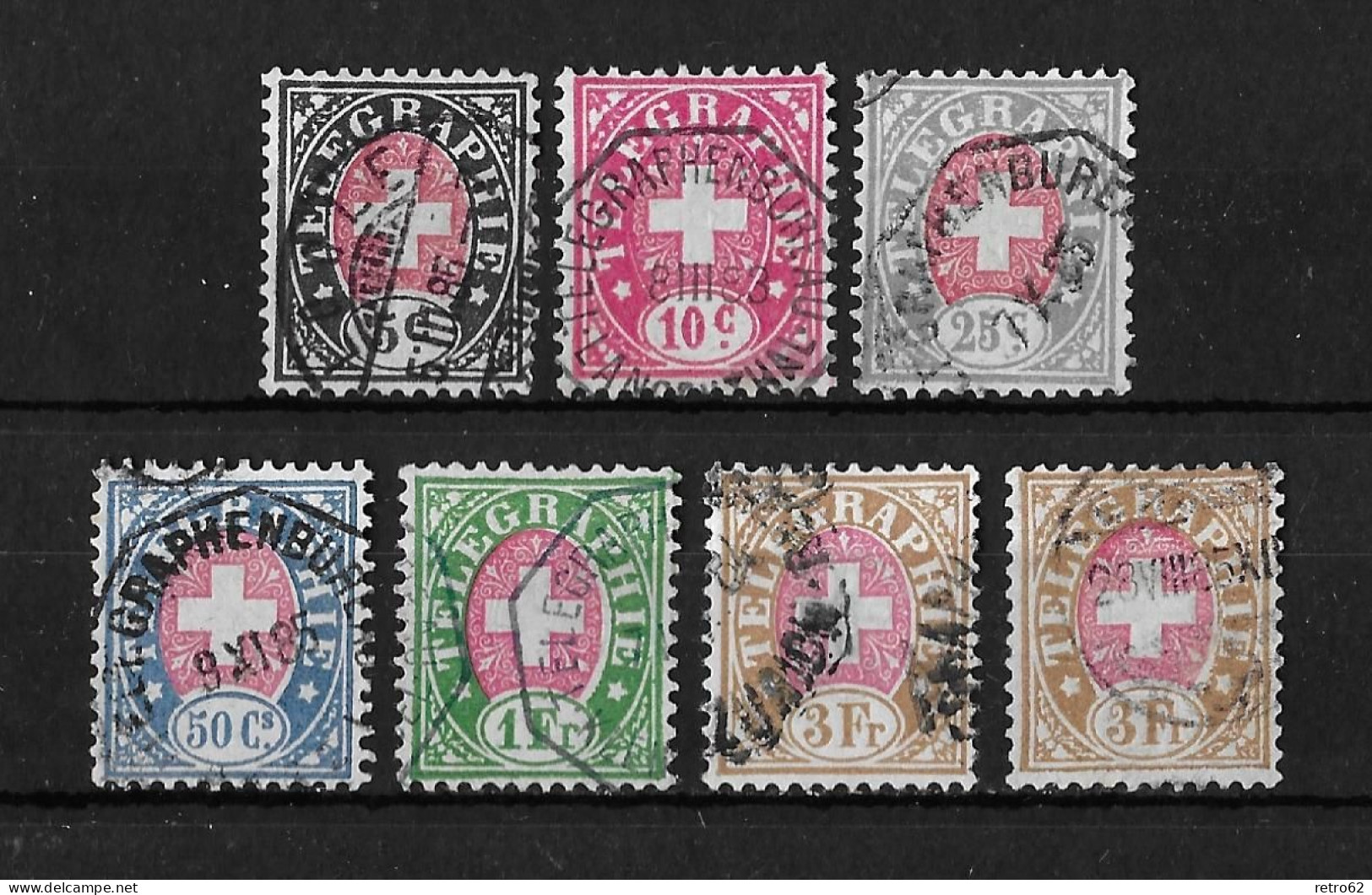 1877 - 1881 Telegraphenmarken    ►SBK-12 Weisses Papier / 13 Bis 18 Faser Papier / CHF 60.- Und CHF 49.-◄ - Telegraafzegels
