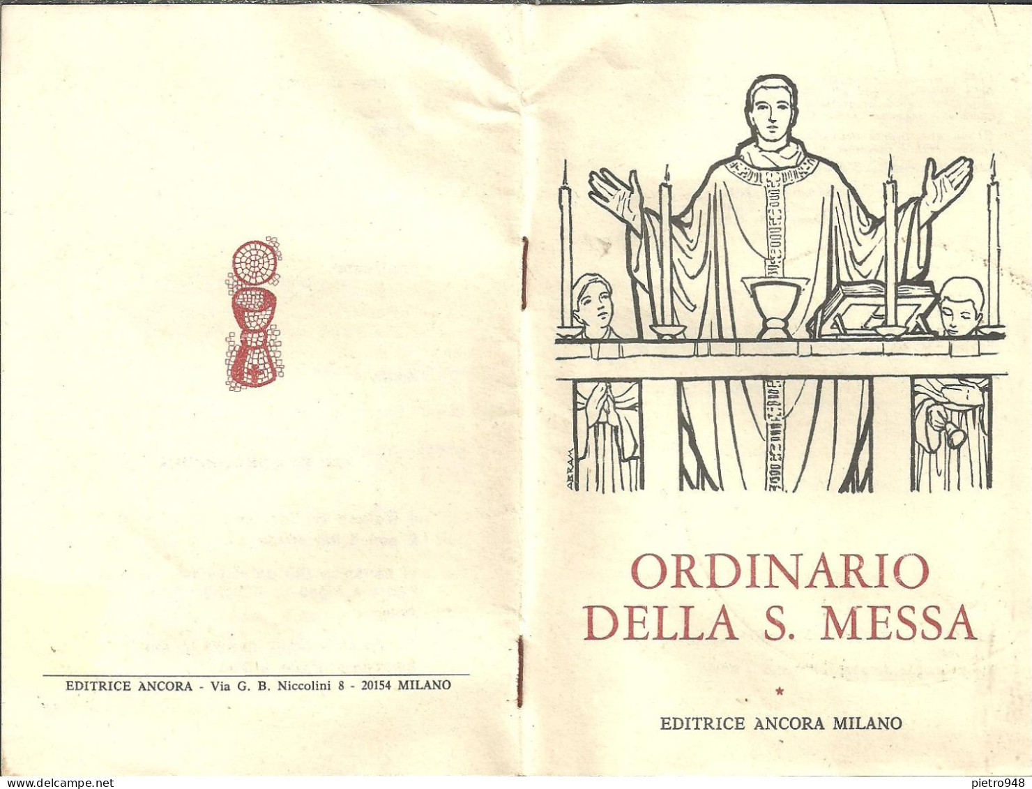 Libro (Libretto) Religioso, "Ordinario Della Santa Messa", Ed. Ancora, Milano, 1969 - Godsdienst / Spiritualisme