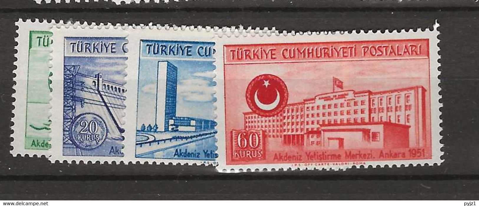 1952 MNH Turkye Mi 1305-08 Postfris** - Unused Stamps