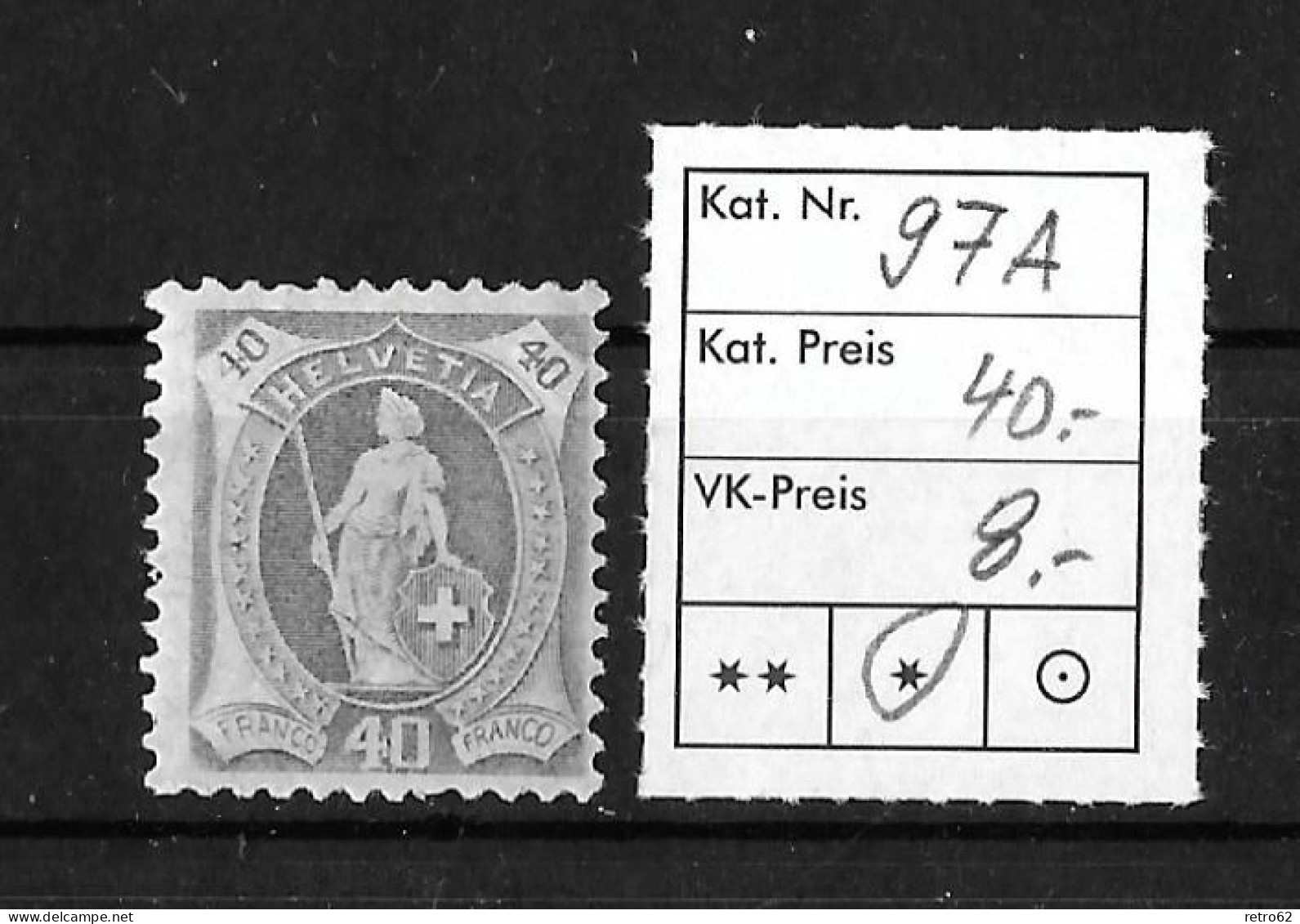 1907 STEHENDE HELVETIA  Faserpapier Mit Wasserzeichen      ►SBK-97A*◄ - Unused Stamps