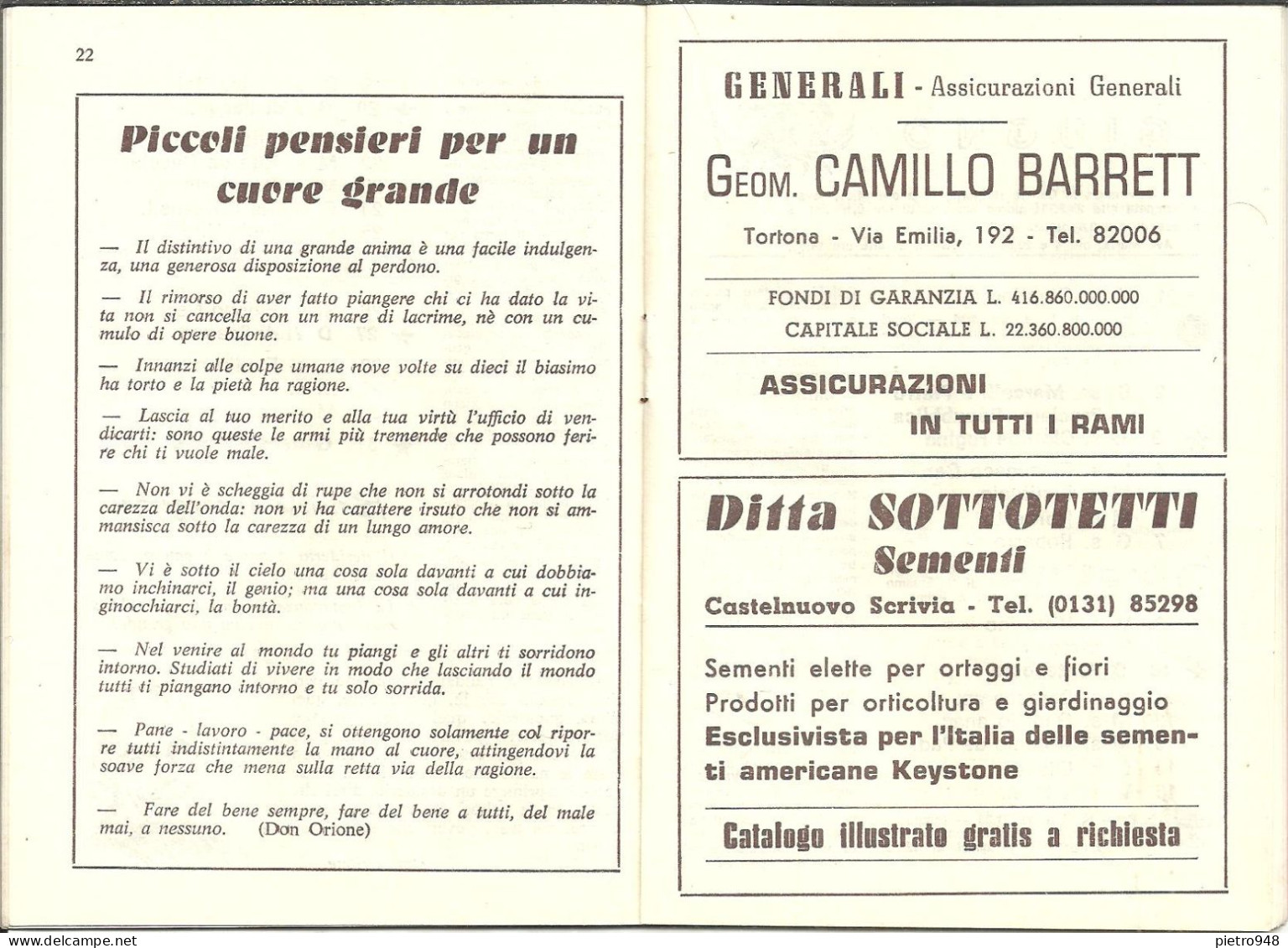 Libro (Libretto) Religioso "Il Romito Dell'Appennino 1973", Ed. Scuola Tipografica S. Giuseppe-Opera Don Orione Tortona - Religion