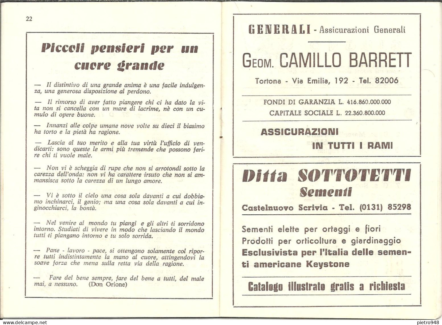 Libro (Libretto) Religioso "Il Romito Dell'Appennino 1973", Ed. Scuola Tipografica S. Giuseppe-Opera Don Orione Tortona - Godsdienst / Spiritualisme