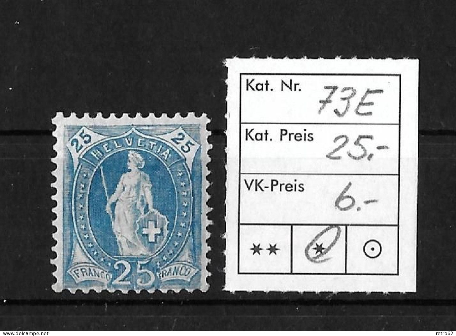 1900 - 1903 STEHENDE HELVETIA   14 Zähne Senkrecht Kontrollzeichen Form B    ►SBK-73E*◄ - Unused Stamps