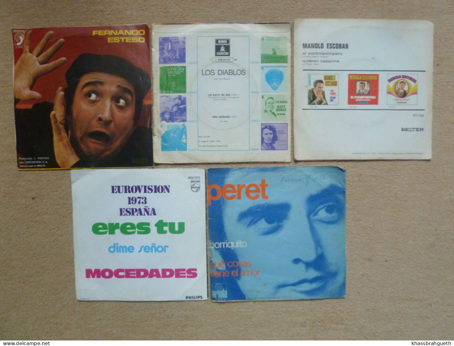 LOT 5x 45T - F.ESTESO / LOS DIABLOS / M.ESCOBAR / MOCEDADES / PERET - Autres - Musique Espagnole