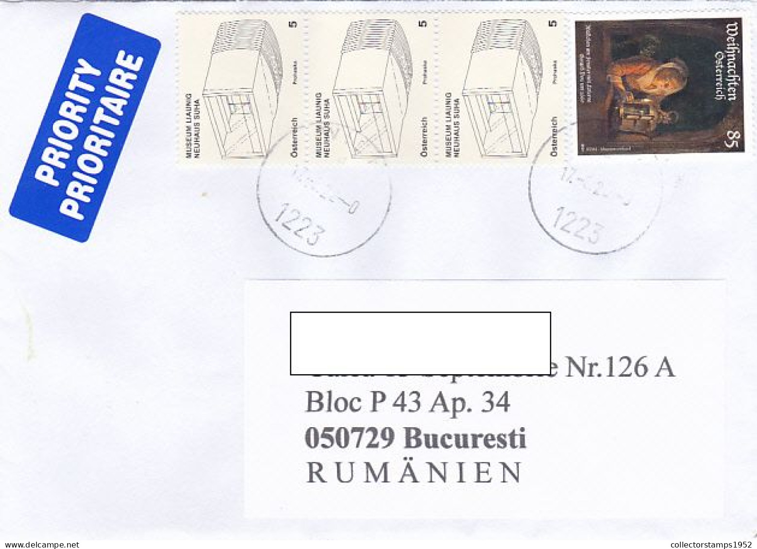 LIAUNIG MUSEUM, CHRISTMAS, STAMPS ON COVER, 2022, AUSTRIA - Usati