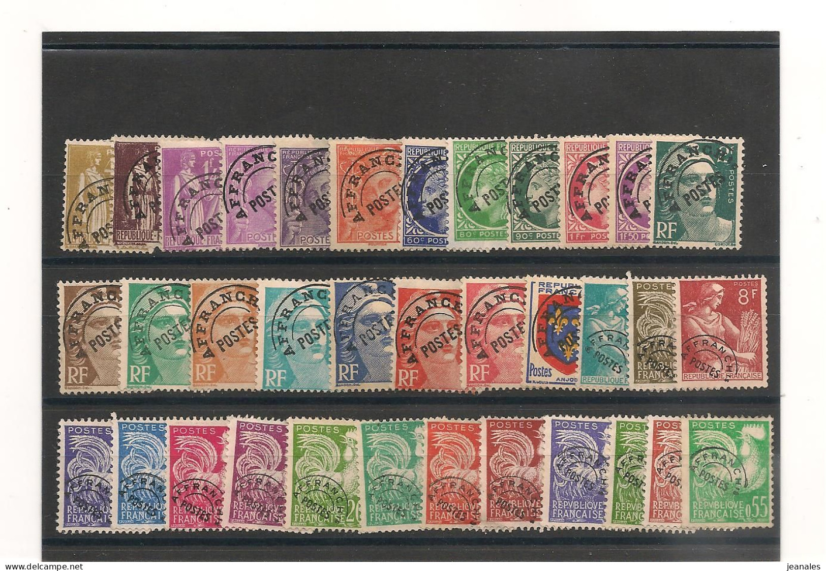 FRANCE LOT PRE OBLITÉRÉ ANNÉES 1922/60 Oblitérés Cote : 100,0 € - 1953-1960