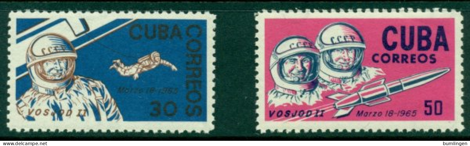 CUBA 1965 Mi 1008-09** Space – Woschod 2 [L 1707] - América Del Norte