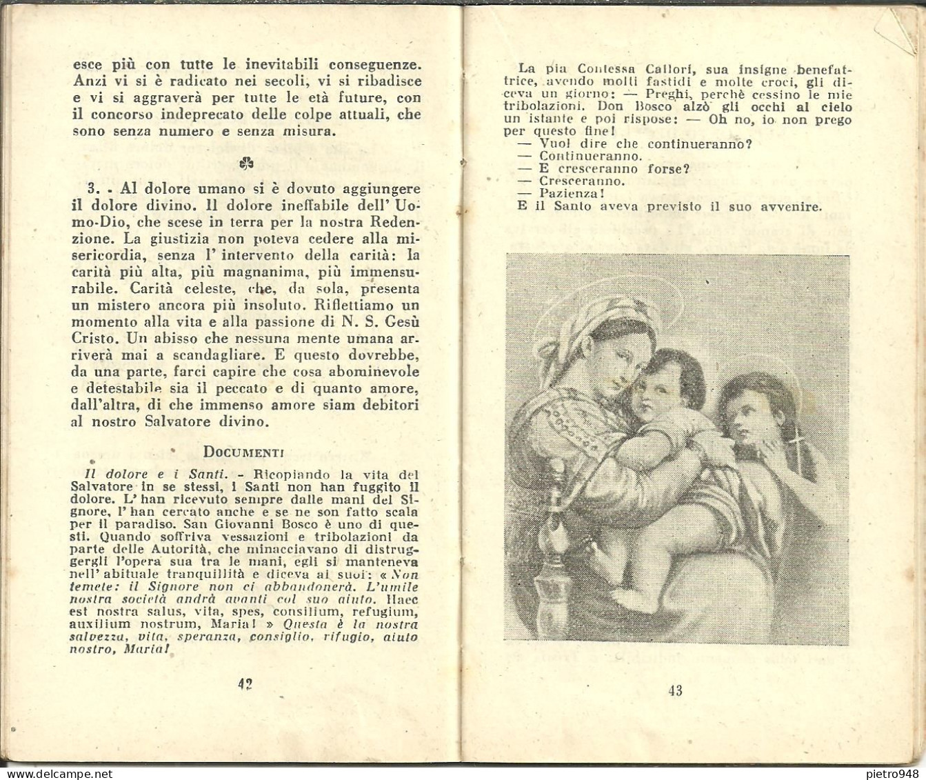 Libro (Libretto) Religioso, "Il Santo Rosario", Sac. N.M. Castellano, Ed. L. Parm, Bologna 1941 - Religión/Espiritualismo