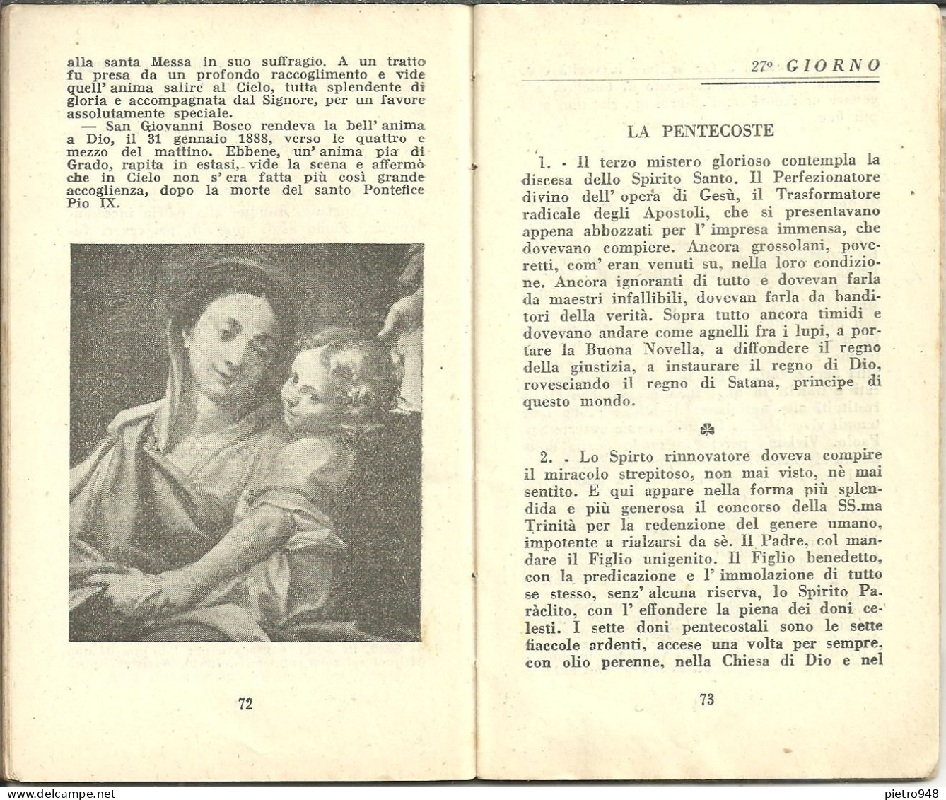 Libro (Libretto) Religioso, "Il Santo Rosario", Sac. N.M. Castellano, Ed. L. Parm, Bologna 1941 - Religion/ Spiritualisme